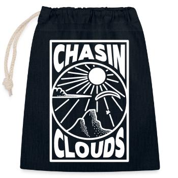 Chasin Clouds Paragliding Vektor - Verschließbarer Geschenkbeutel aus Baumwolle (25x30cm) - Navy - Vorne