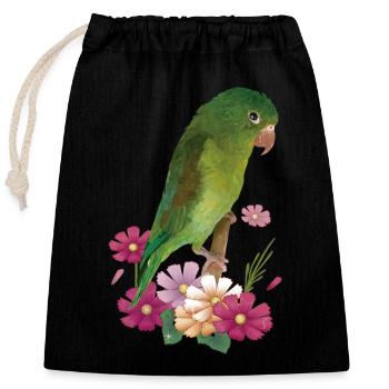 The Tanned Parakeet - Closable cotton gift bag (25x30cm) - black - Front