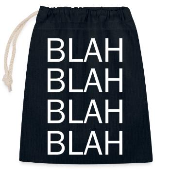 blah blah blah - Closable cotton gift bag (25x30cm) - navy - Front