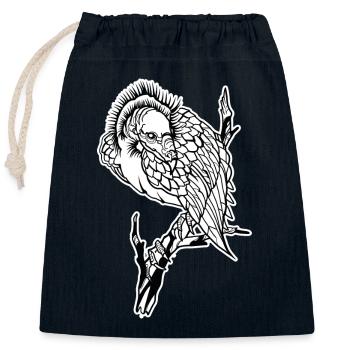 Geier // Illustration - Verschließbarer Geschenkbeutel aus Baumwolle (25x30cm) - Navy - Vorne