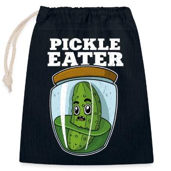 Cornichons Concombres Fruits Nourriture végétalienne Dicton - Sac cadeau en coton avec cordon (25 x 30 cm) - bleu marine - Devant