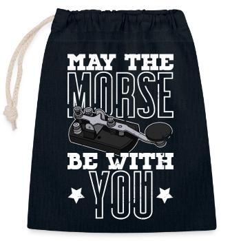 Radio Technician Radio Morse Mortar Hobby Ham - Closable cotton gift bag (25x30cm) - navy - Front
