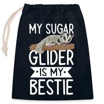 Short-headed glider Sugar Glider - Closable cotton gift bag (25x30cm) - navy - Front