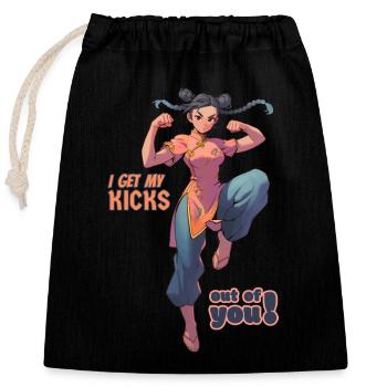 Je sors mes coups de pied de toi 2 - Sac cadeau en coton avec cordon (25 x 30 cm) - noir - Devant