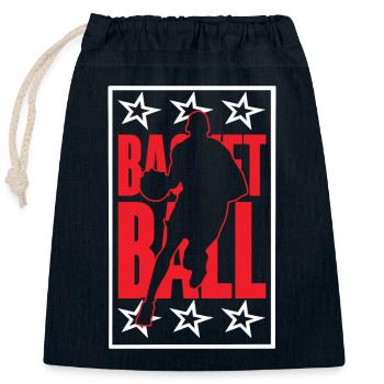 Joueur de basket-ball - Sac cadeau en coton avec cordon (25 x 30 cm) - bleu marine - Devant