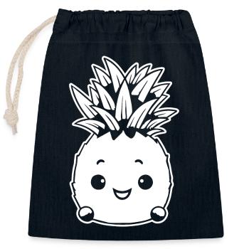 Ananas - Verschließbarer Geschenkbeutel aus Baumwolle (25x30cm) - Navy - Vorne