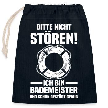 Rettungsschwimmer Bademeister - Verschließbarer Geschenkbeutel aus Baumwolle (25x30cm) - Navy - Vorne