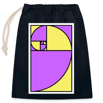 Spirale du nombre d’or - Sac cadeau en coton avec cordon (25 x 30 cm) - bleu marine - Devant