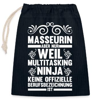 Physiotherapeutin Massage Masseurin - Verschließbarer Geschenkbeutel aus Baumwolle (25x30cm) - Navy - Vorne