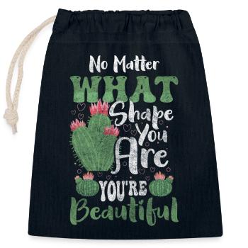 Cacti Prickly Summer - Closable cotton gift bag (25x30cm) - navy - Front