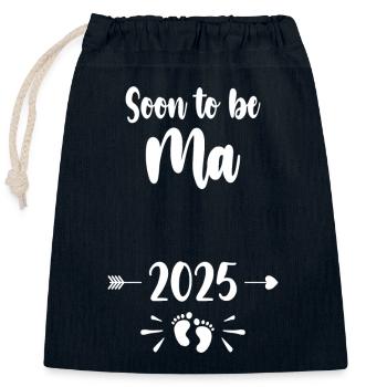 Ma Soon To Be Mom 2025 Mother Pregnant Kids Mother - Closable cotton gift bag (25x30cm) - navy - Front
