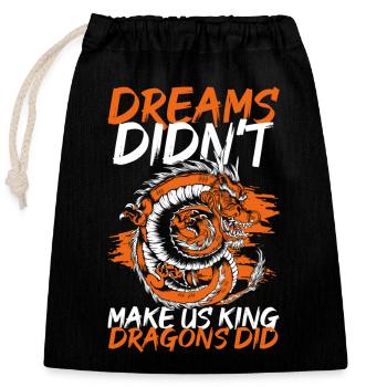 Dragon Mythical Creature Fairy Tale Tribal - Closable cotton gift bag (25x30cm) - black - Front
