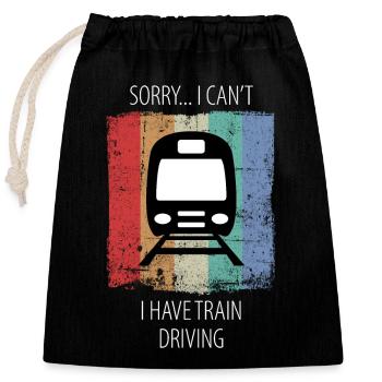 Train Railway Railroad Worker Trains Train Driver - Closable cotton gift bag (25x30cm) - black - Front