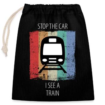 Train Railway Railroad Worker Trains Train Driver - Closable cotton gift bag (25x30cm) - black - Front