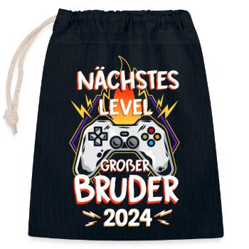 Next Level Big Brother 2024 - Closable cotton gift bag (25x30cm) - navy - Front