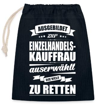 Ausgebildet Zur Einzelhandelskauffrau Abschluss - Verschließbarer Geschenkbeutel aus Baumwolle (25x30cm) - Navy - Vorne