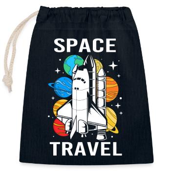 Univers du système solaire - Sac cadeau en coton avec cordon (25 x 30 cm) - bleu marine - Devant