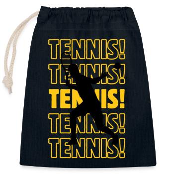 Tennis, Tennis, Tennis - Verschließbarer Geschenkbeutel aus Baumwolle (25x30cm) - Navy - Vorne