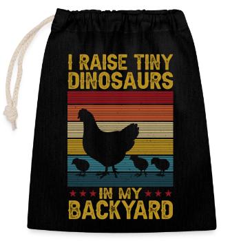 chicken breeder rooster hen backyard chickens - Closable cotton gift bag (25x30cm) - black - Front