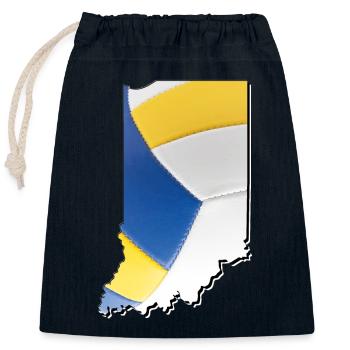 Echter Volleyball in der Indiana State Landkarte - Verschließbarer Geschenkbeutel aus Baumwolle (25x30cm) - Navy - Vorne