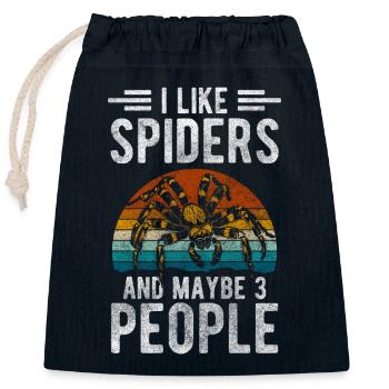 Spinnen Arachnide Tarantel Insekt - Verschließbarer Geschenkbeutel aus Baumwolle (25x30cm) - Navy - Vorne