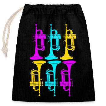 Trombone - Closable cotton gift bag (25x30cm) - black - Front
