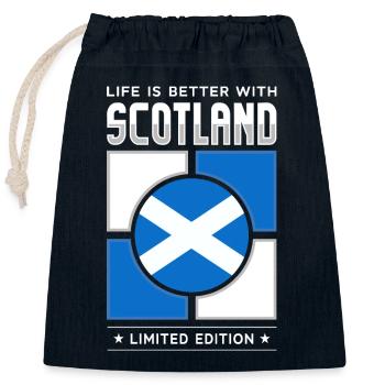 Écosse - Sac cadeau en coton avec cordon (25 x 30 cm) - bleu marine - Devant