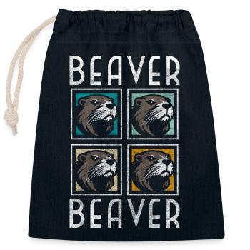 Rodent Tree Cutter Nature Conservation - Closable cotton gift bag (25x30cm) - navy - Front