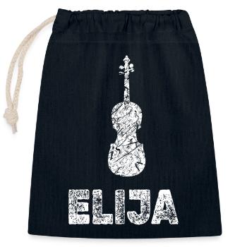 Don pour Élie - Sac cadeau en coton avec cordon (25 x 30 cm) - bleu marine - Devant