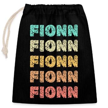 Cadeau pour Fionn - Sac cadeau en coton avec cordon (25 x 30 cm) - noir - Devant