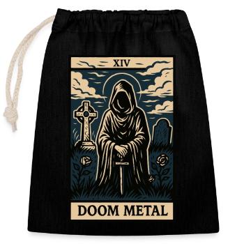 Doom Metal Tarot Card – Shadows, Sorcery & Solitud - Closable cotton gift bag (25x30cm) - black - Front