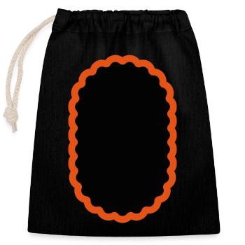 Fahrradflicken oval, Fahrrad Flicken Bike - Verschließbarer Geschenkbeutel aus Baumwolle (25x30cm) - Schwarz - Vorne