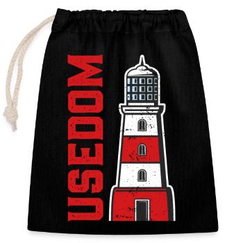 Île USEDOM MER BALTIQUE Vacances Phare Drôle - Sac cadeau en coton avec cordon (25 x 30 cm) - noir - Devant