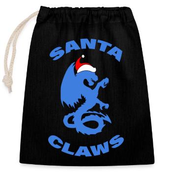 SANTA CLAWS - Closable cotton gift bag (25x30cm) - black - Front