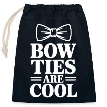 Bow Ties Are Cool - Closable cotton gift bag (25x30cm) - navy - Front