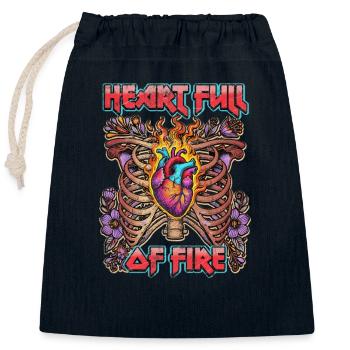 Cœur plein de feu - Sac cadeau en coton avec cordon (25 x 30 cm) - bleu marine - Devant