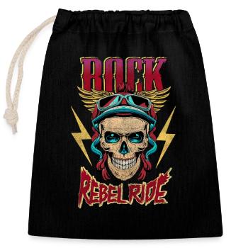 Ride - Closable cotton gift bag (25x30cm) - black - Front