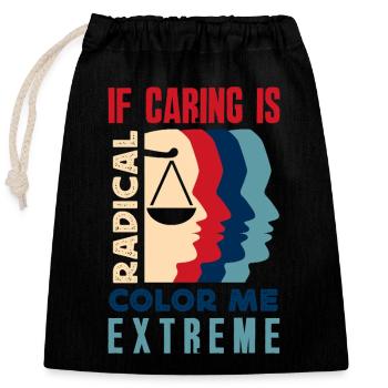 radicalized by fundamental - Closable cotton gift bag (25x30cm) - black - Front