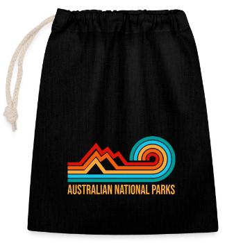 Parcs nationaux australiens - Sac cadeau en coton avec cordon (25 x 30 cm) - noir - Devant