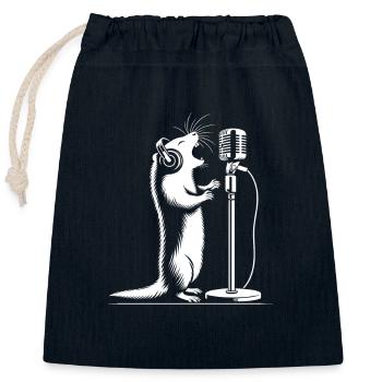Song of the meerkats - Closable cotton gift bag (25x30cm) - navy - Front