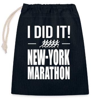 i did it run running - Closable cotton gift bag (25x30cm) - navy - Front