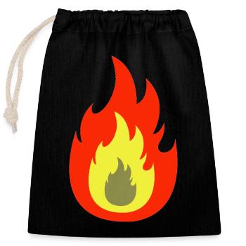 Fire flame - Closable cotton gift bag (25x30cm) - black - Front