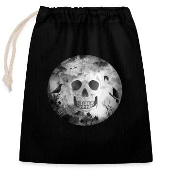 Gothic black dark GOTH - Closable cotton gift bag (25x30cm) - black - Front