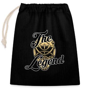 La Légende - Sac cadeau en coton avec cordon (25 x 30 cm) - noir - Devant