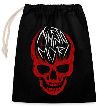 Memento Mori - Closable cotton gift bag (25x30cm) - black - Front