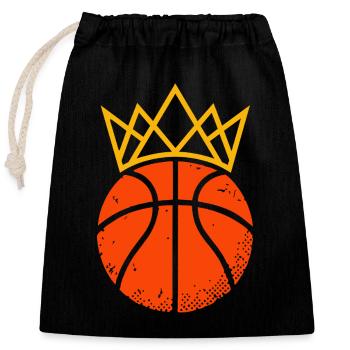 Basketball King & Queen Partnerlook Design - Verschließbarer Geschenkbeutel aus Baumwolle (25x30cm) - Schwarz - Vorne