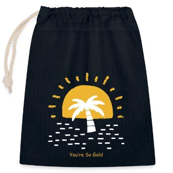 You're so golden sun desert graphic - Closable cotton gift bag (25x30cm) - navy - Front