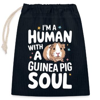 Guinea pig - Closable cotton gift bag (25x30cm) - navy - Front