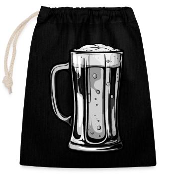 Bier Gläser Bierglas - Verschließbarer Geschenkbeutel aus Baumwolle (25x30cm) - Schwarz - Vorne
