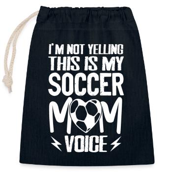Funny Soccer Mom Voice - Sac cadeau en coton avec cordon (25 x 30 cm) - bleu marine - Devant